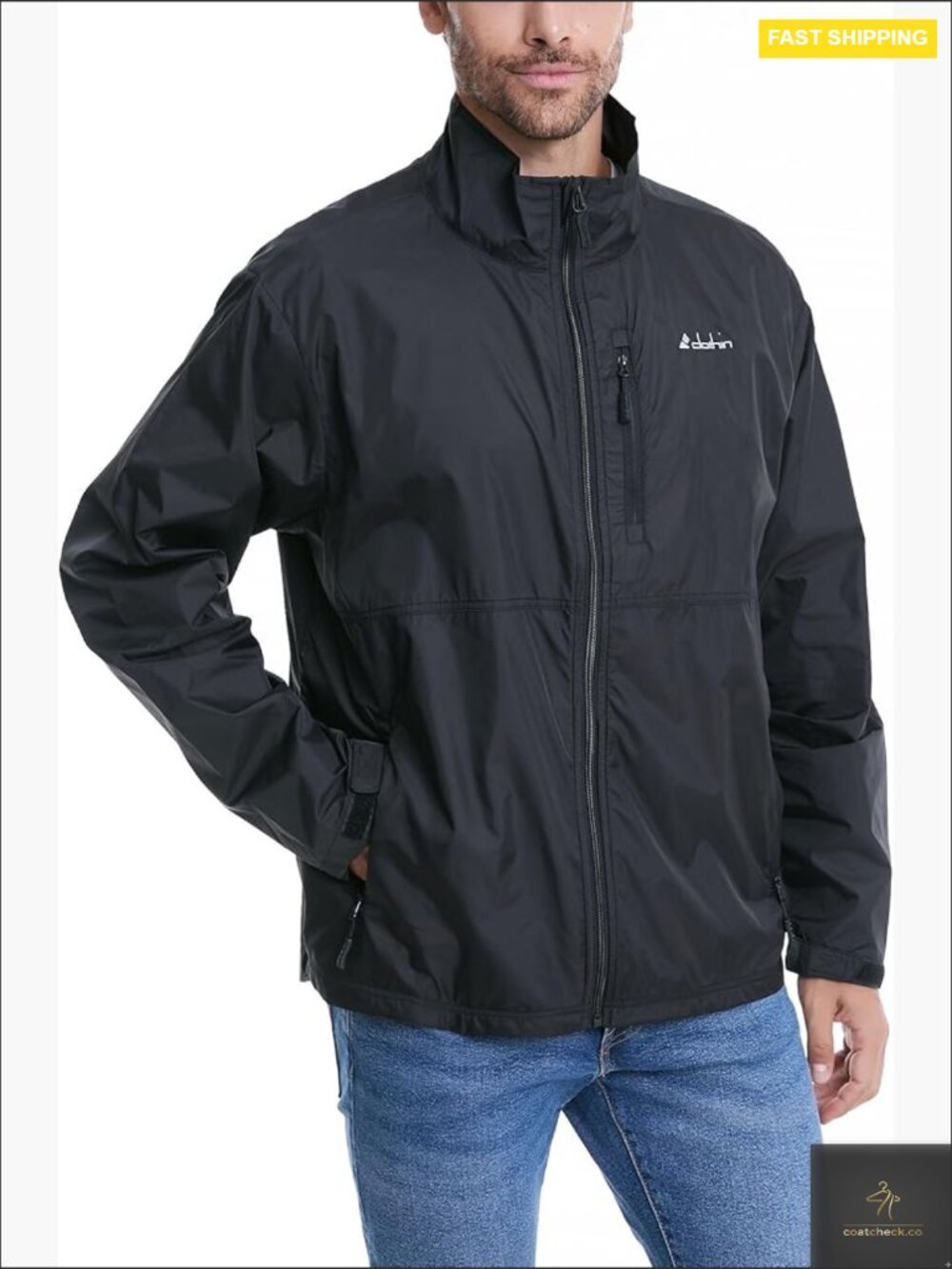 Men's Lightweight Windbreaker Jacket Packable Water Resistant Outdoor Hiking